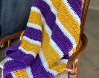 Los Angeles Lakers Themed Blanket Purple Yellow Gold and White Handmade Etsy Australia