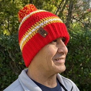 Kansas City Chiefs Themed Beanie Hat Pattern