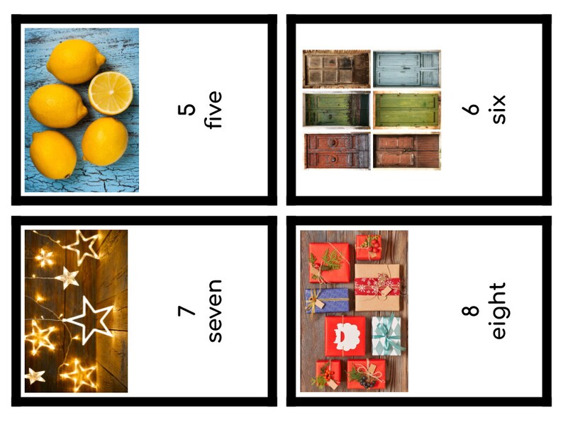 Puede incluir: Cuatro limones amarillos sobre un fondo de madera azul con el n&uacute;mero 5 y la palabra cinco escrita en texto negro.