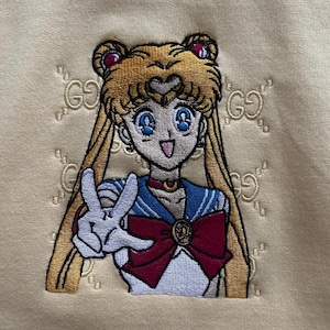 Embroidered Anime Hoodie | Magical Girl Fan Gift | Cozy Cotton Blend Hoodie