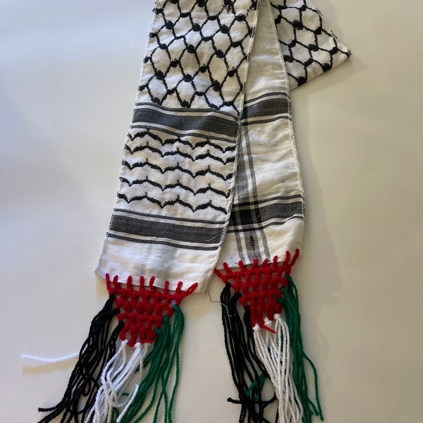 Palestinian hattah black and white scarf Great for graduation stole sash