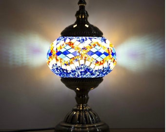 2 Turkish mosaic table lamp colorful light