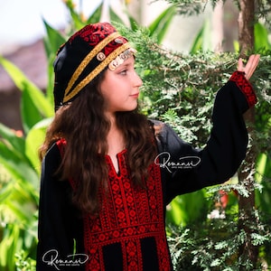 Palestinian Mediterranean embroidered tatreez thoube thob Short or long  dress for culture day, wedding praying Ramadan Eid for girls girl