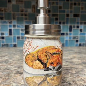 Fox mason jar soap dispenser