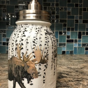 Moose mason jar soap dispenser