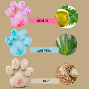 Barra de jabón de champú para perros y gatos orgánicos con neem aceite avena Aloe Vera Vitamina E