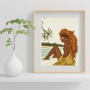 Black Woman in Nature Wall Art | African American Art | Living Room Wall Art | African Art | Afrocentric Decor | Black Wall Art