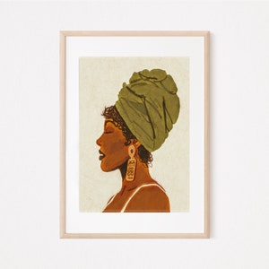African Women Art Print | Botanical Print | Head-wrap Art |African Wall Art | Modern African Wall Art | Afrocentric Art | Tropical Print