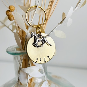 Personalised Horse ID Tag: Brass or Aluminum Bridle Tag with Charm