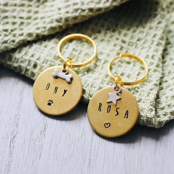 Personalised Dog/Cat Tags - Hand Stamped Brass ID tag