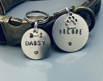 Personalised Dog/Cat Tags - Hand Stamped Aluminium Tag