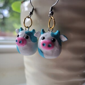 Squishmallow cow earrings