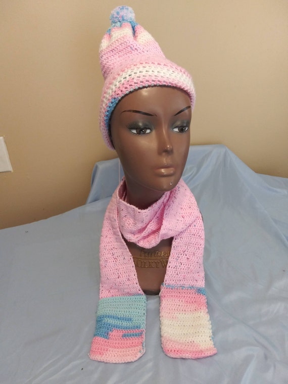 1AC Crocheted Hat and Scarf Etsy