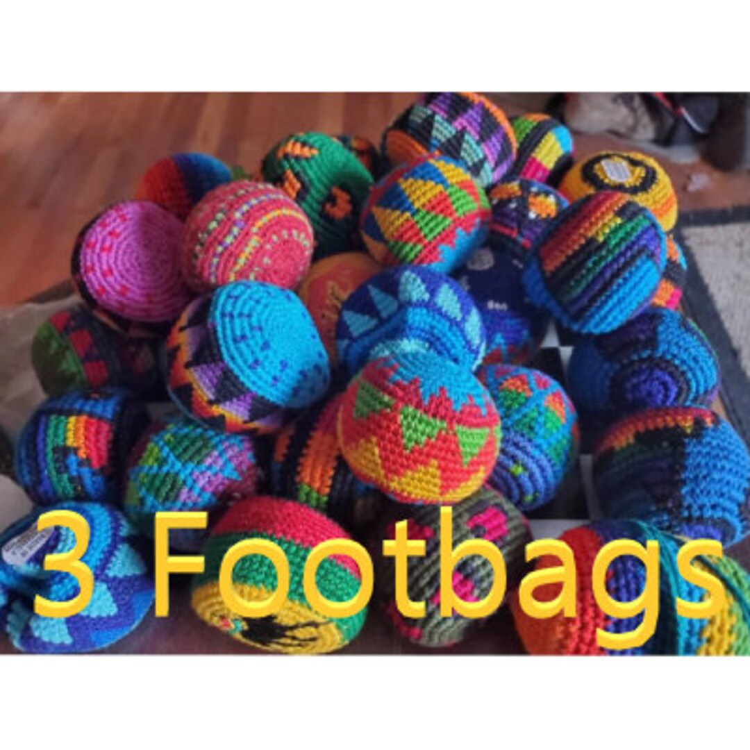 Three Hacky Sack Footbag, Pellet Filled Guatemalan - Etsy