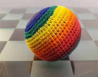 Rainbow Stripe Hacky Sack Footbag Woven Pellet Juggling Stress Ball Guatemalan hackysack kick ball toy foot bag sac