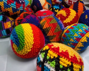 Hackysack Footbag hacky sac Juggling ball Guatemalan foot bag hack hacky sac sack bean bag gift for him gift for her Colorful tribal Designs