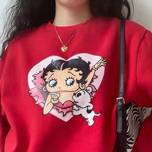 betty boop sweater red