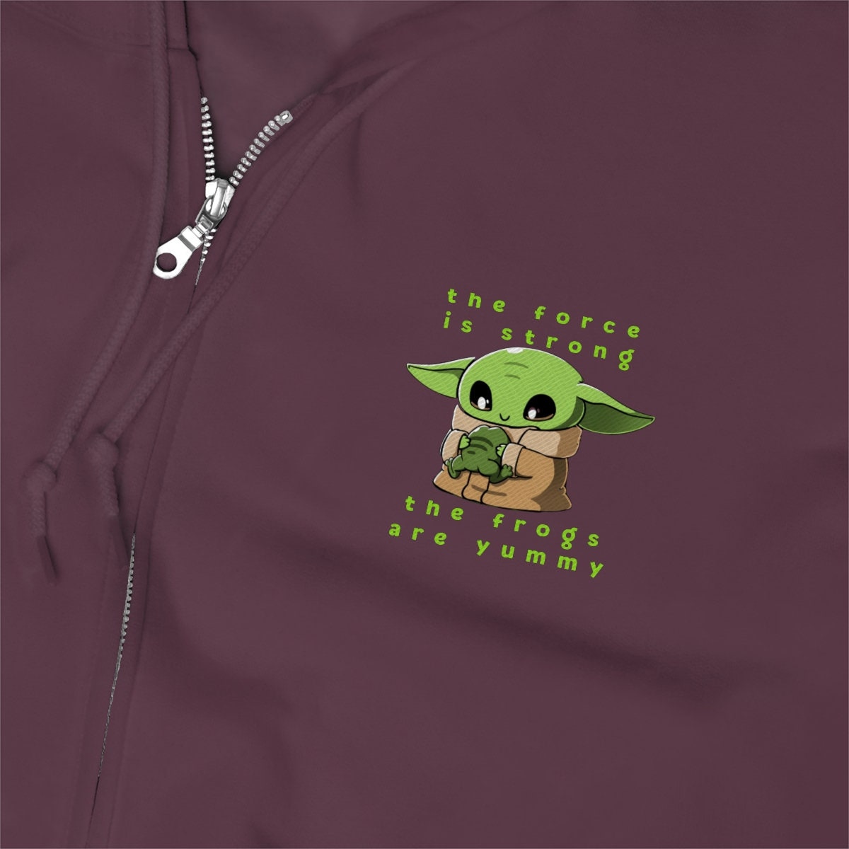 Baby Yoda Hoodie Embrodiered Zip Hoodie Baby Yoda Etsy