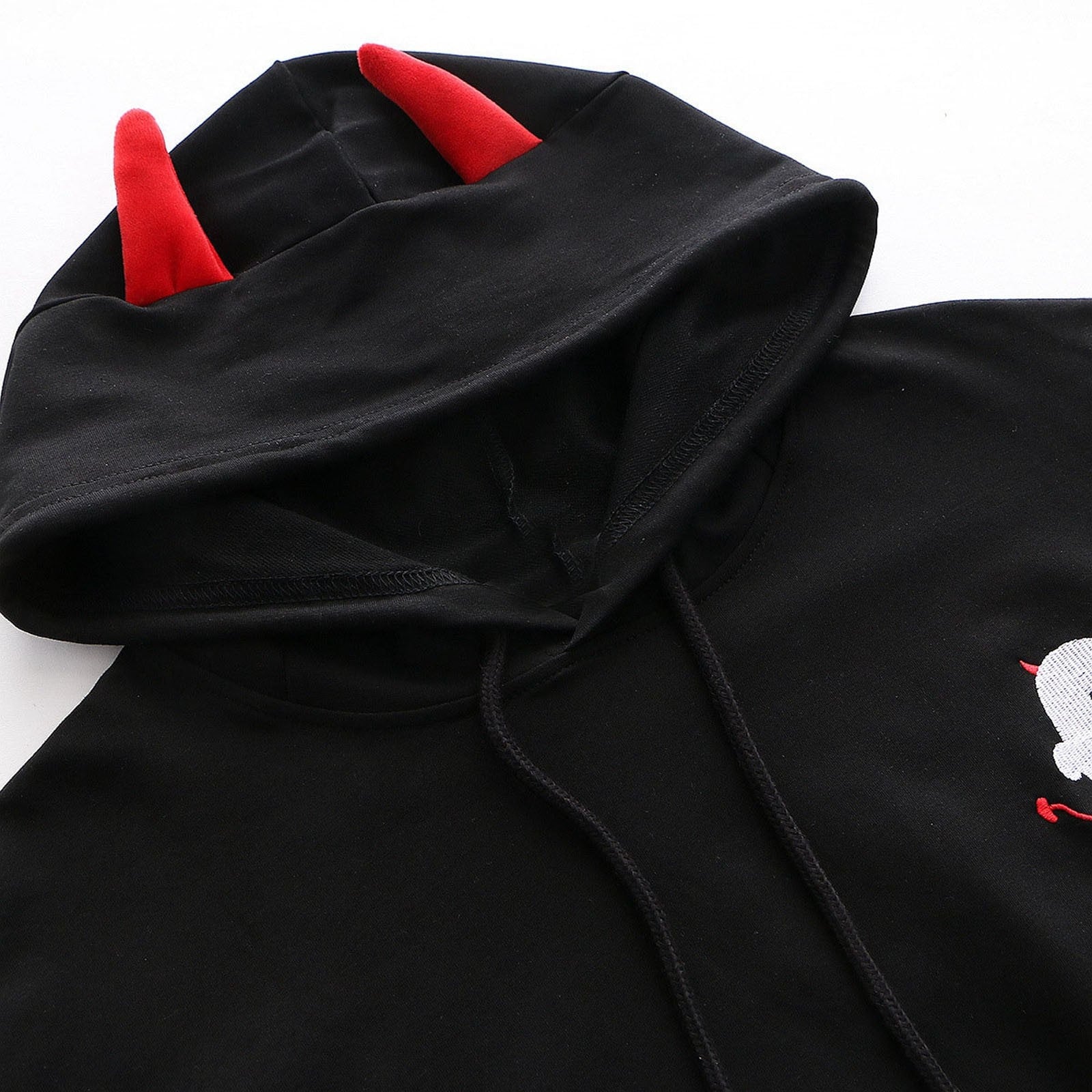 Embroidered Hoodie Devil Horns Hoodie Harajuku Hoodie Etsy