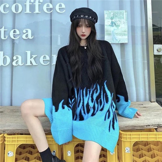 blue flame sweater