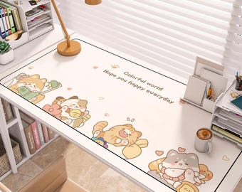 Custom Size Cute Table mat, Waterproof Large Size Desk Mat, Custom Large Mouse Pad Custom Wedding Gift, Gaming Desk Mat, Gift For Colleague