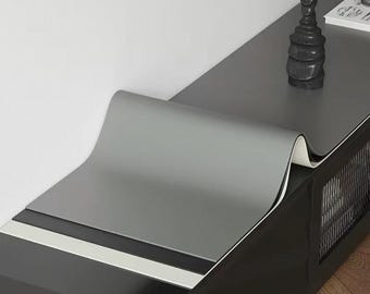 Custom Size Leather Deskmats, Solid Color Leather TV Cabinet Table Mat, Shoe Cabinet Mat, Entryway Stain-proof Mat, Wine Cabinet Mat