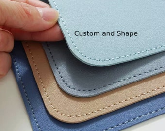 Blue Custom Desk Mat, Office Leather Desk Mat, Waterproof Large Mouse Pad, Desk Surface Protector, School Gaming Desk Mat, Table Mat
