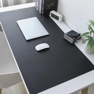 Tappetino da scrivania in pelle PU nera, tappetino da scrivania personalizzato, tappetino da scrivania grande per ufficio, protezione impermeabile per la superficie del tavolo, arredamento per ufficio, tappetino per mouse da scrivania
