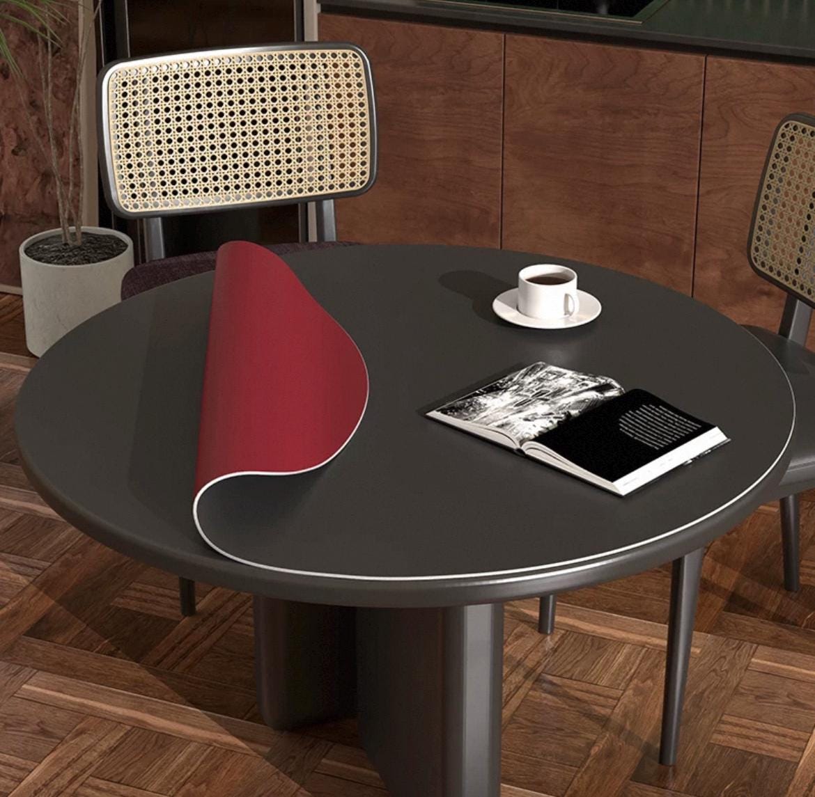 Table Top Custom Mat Round Table Mats, Custom Size Desk Mat, Washable, Waterproof and Oil ...