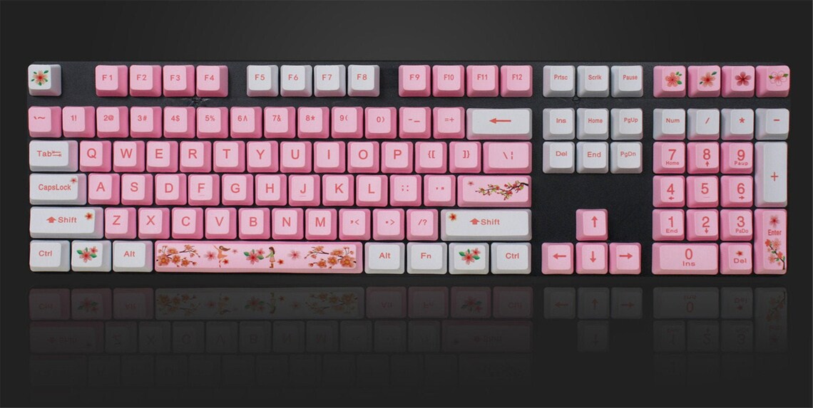 Cherry Blossoms Keycaps Set OEM Artisan Keycaps Set 87 104 Etsy