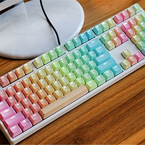 Rainbow Keycaps Set Cherry Artisan Keycaps Set 87 104 108 - Etsy ...