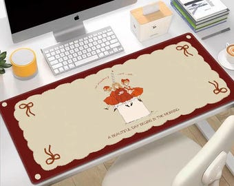 Pumpkin Girl Large Size Mouse Pad, Custom Large Mouse Pad, Office Computer Keyboard Pad, Wedding Gift, Gift For Colleague, Gift For Kids