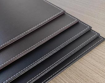 Hard PU Leather Desk Mat, Oversized Office Desk Mat, 6mm Thick Desk Pad, Eco-friendly Desk Surface Protector, Waterproof Table Mat