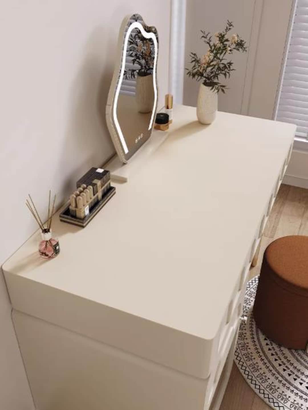 Custom Size Leather Deskmats, Solid Color Dressing Table Mat, Makeup ...