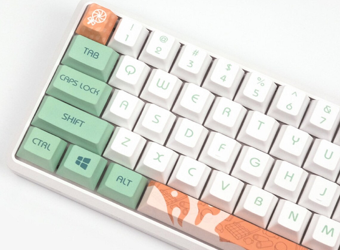 Mint Keycaps Set Cherry Artisan Keycaps Set 60 87 104 108 Etsy