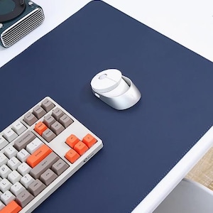 Black PU Leather Desk Mat, Custom Size Desk Mat, Office Large Desk Mat ...