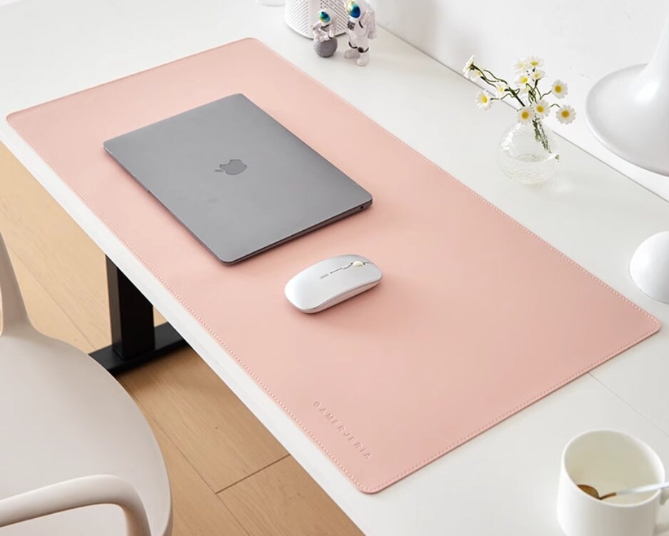 Pink Computer Table Mat Light Pink Custom Desk Pad, 16 Colors to Choose, Office Desk Mat ...