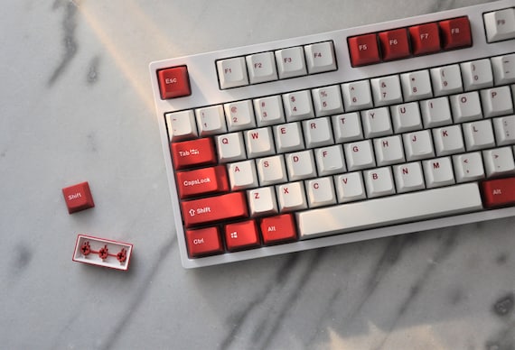 Red Keycaps Set, OEM Artisan Keycaps Set, 61 64 68 87 104