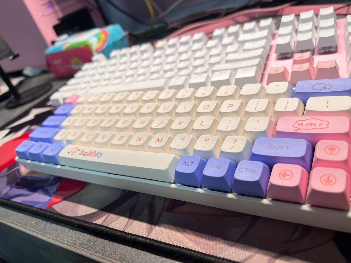 Pink Marshmallow Keycaps Set Cute XDA Keycaps Set Etsy