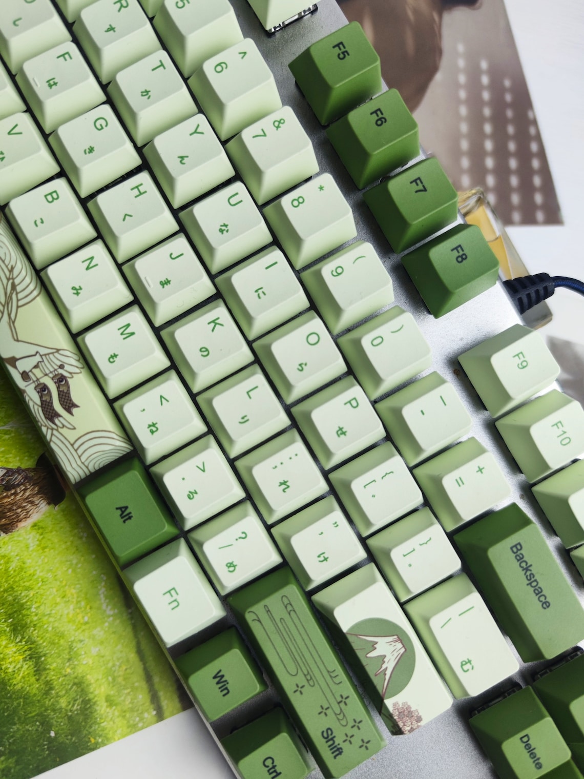 Mint Green Keycaps Set Matcha Cherry Keycaps Set Etsy