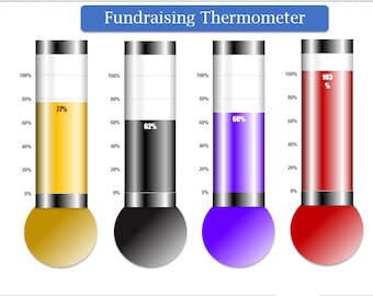 Fundraising Thermometer Template: Goal Tracker Chart (Digital Download)