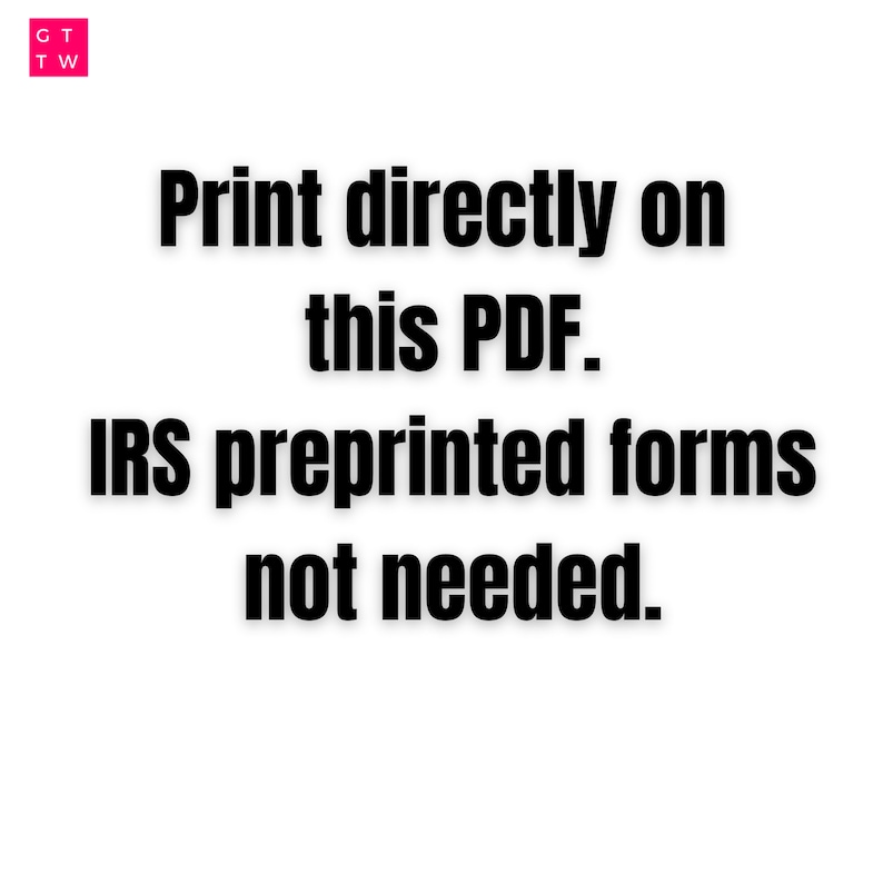 1096 IRS PDF Fillable Template 2023/2024 With Print and Clear Buttons Courier Font Digital