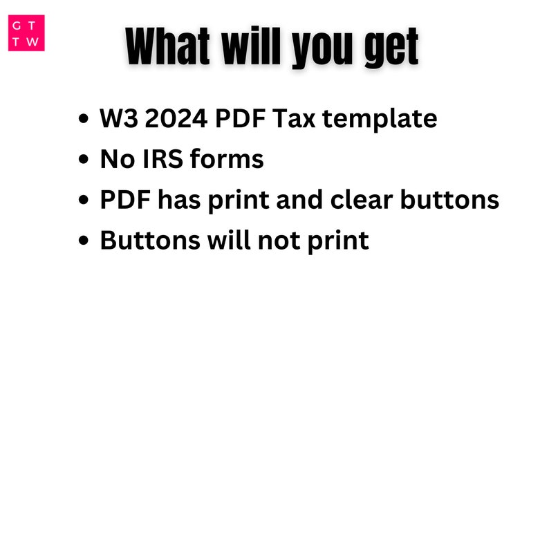 W3 Form IRS 2024 Fillable PDF Etsy