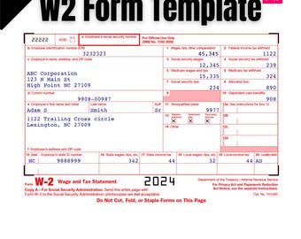 W2 Form IRS 2025 Fillable PDF | With print and clear buttons | Generate W2 quickly| Digital Download