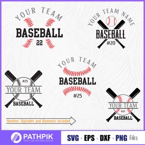 Nome della squadra di baseball Design SVG personalizzato, design della maglietta della squadra di baseball, file Svg di baseball e logo di baseball Taglia per i tuoi lavori artigianali