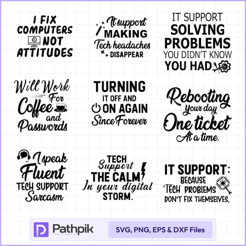 IT Support SVG Bundle, Tech Support Clipart, IT Support T-shirt ...