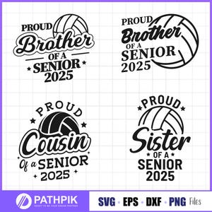 Orgulloso hermano primo hermana del voleibol de 2025 Archivos SVG PNG DXF Eps