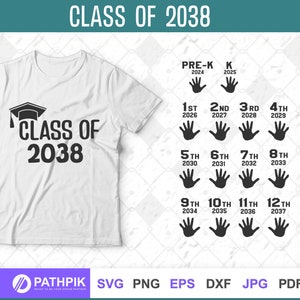 Class of 2038 SVG, Grow with me Handprint shirt SVG design, Back to School t shirt, First day of School svg, Preschool svg