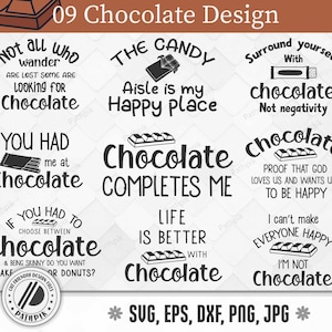 Chocolate Quotes SVG, Cut files for your crafting work