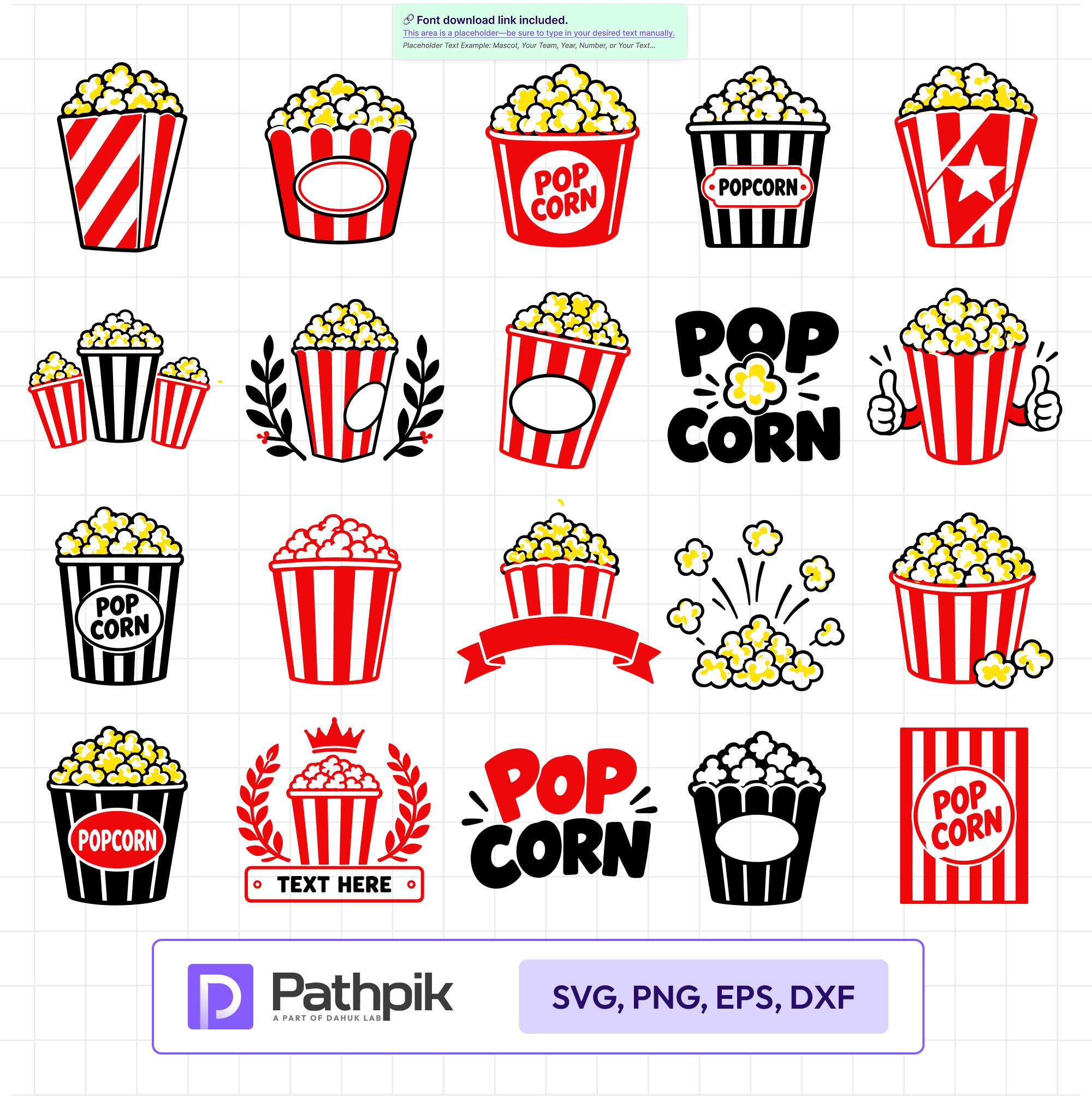Popcorn Dxf File - Etsy